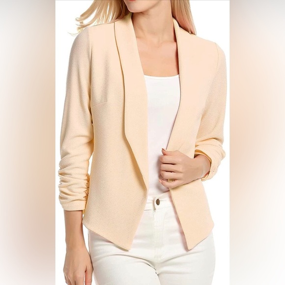 Jackets & Blazers - 3/4 Sleeve Blazer - TAUPE